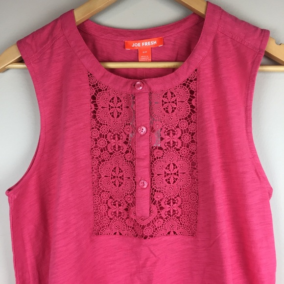 Joe Fresh Tank Top Embroidered Lace Sleeveless - Picture 3 of 8